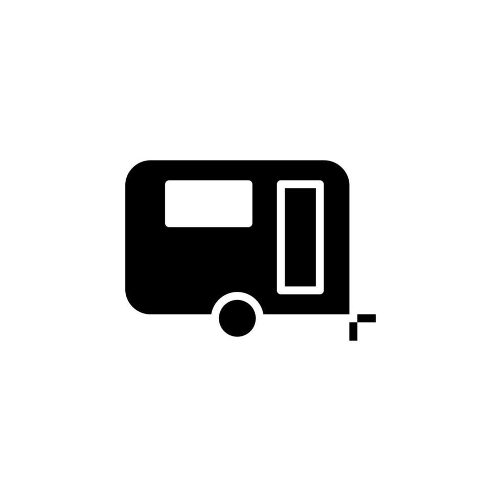 Caravan, Camper, Travel Solid Icon Vector Illustration Logo Template. Suitable For Many Purposes.