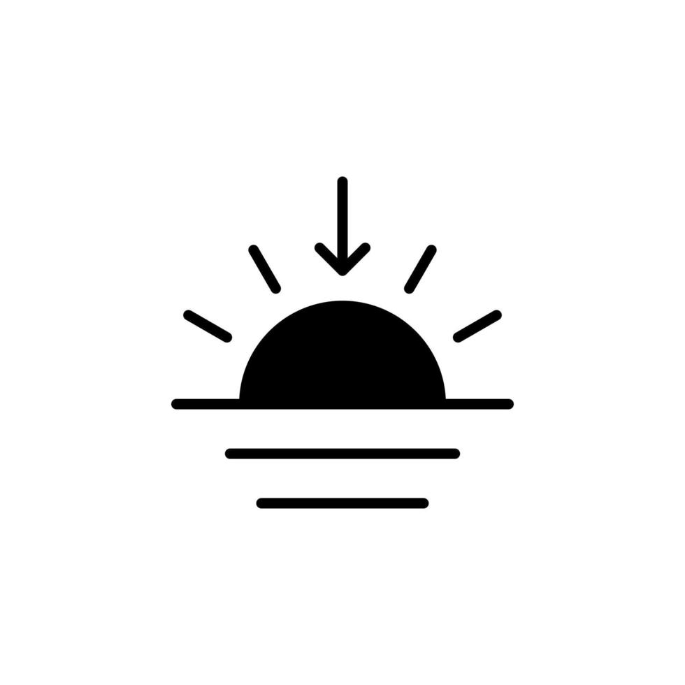 amanecer, atardecer, sol icono sólido vector ilustración logotipo plantilla. adecuado para muchos propósitos.