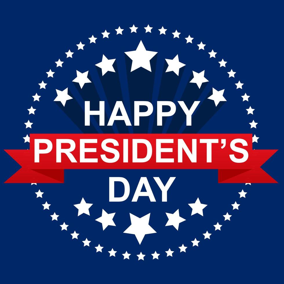 happy president's day in circle of stars with flag square social media post vector