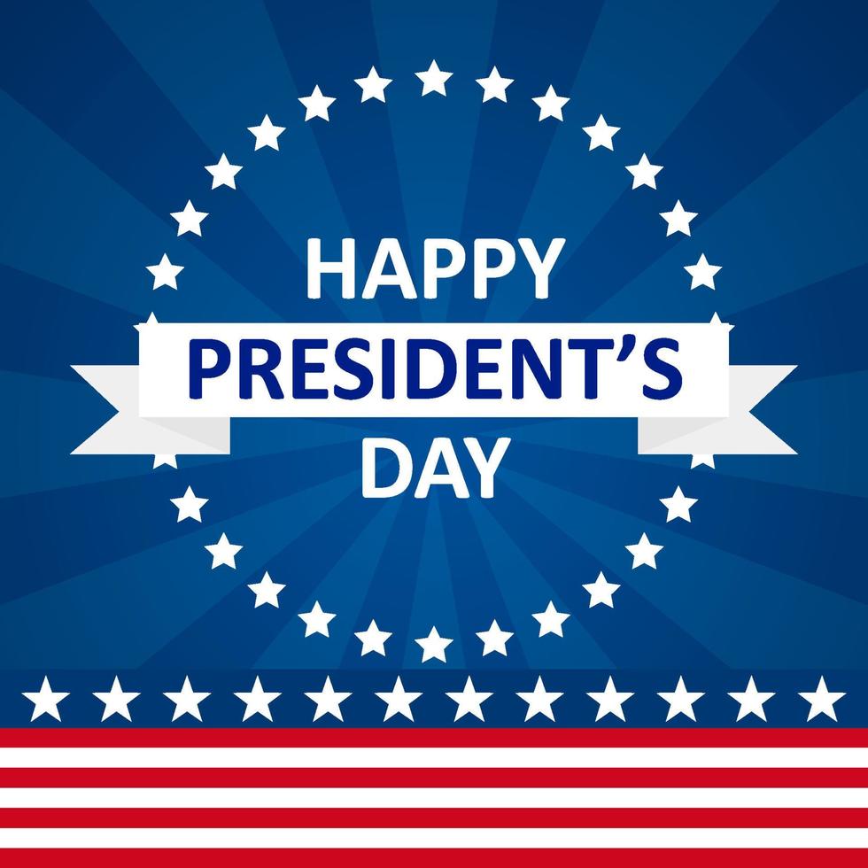 happy president's day in stars circle with blue background vector