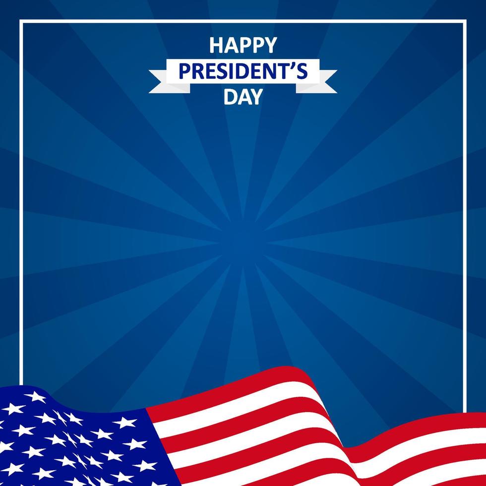 happy president's day with frame and copy space area text space template vector