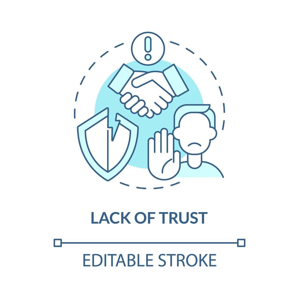 Trust absence concept icon. Manipulative partner. Constant judgement. Relationship reliance issue abstract idea thin line illustration. Vector isolated outline color drawing. Editable stroke