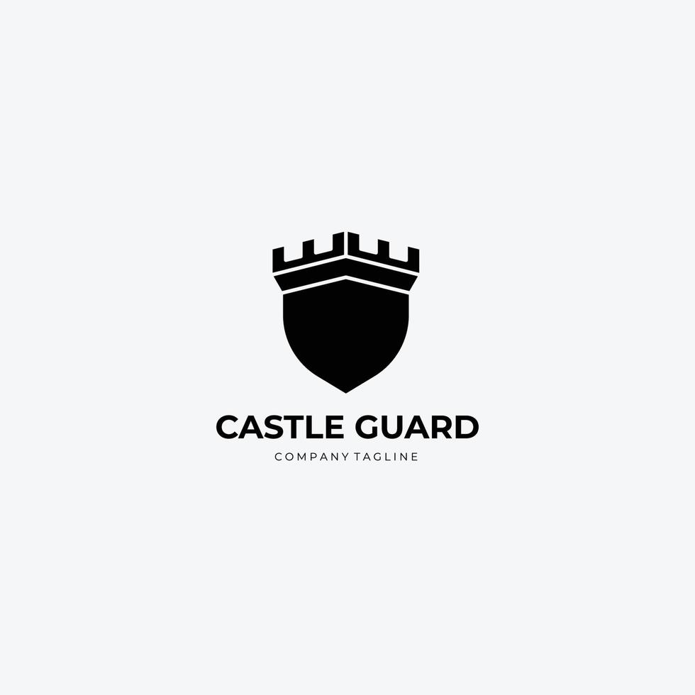 emblema castillo logo vector ilustración vintage diseño escudo icono