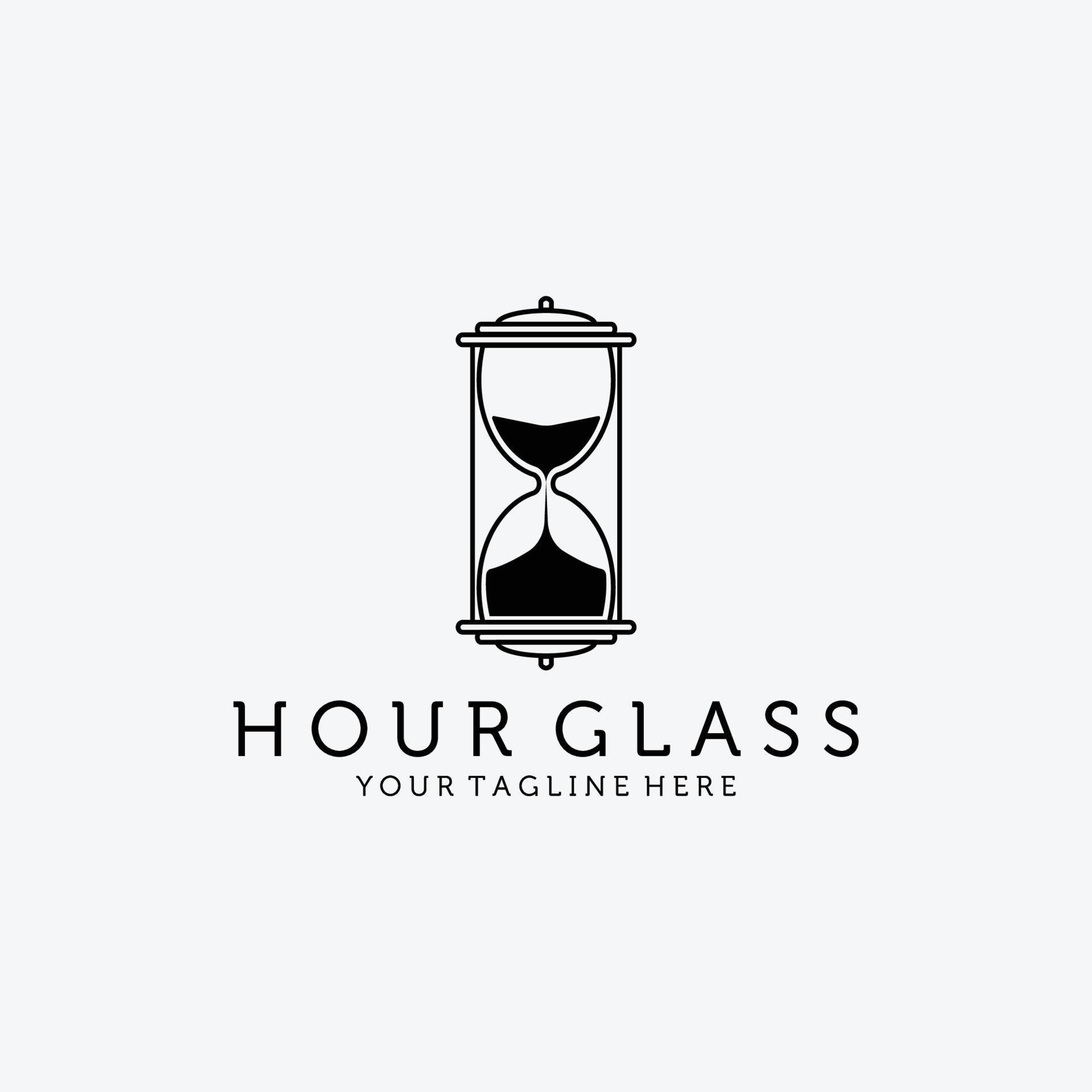 Vintage Hourglass Logo Vector Design Illustration Icon Clock, Sand ...