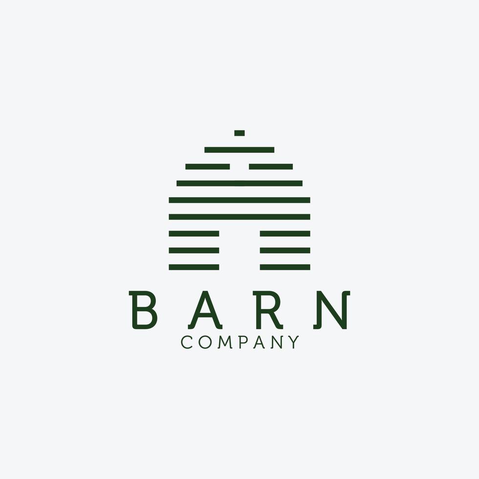 Wooden Barn Line Art Logo Vector Design Illustration, Barn House Icon, Agriculture, Livestock Company