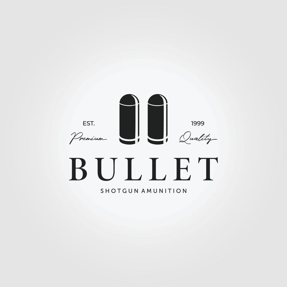 Ammunition Logo Cartridge Bullet Vintage Vector Illustration Design