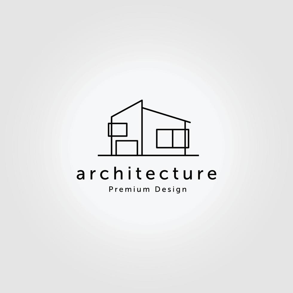 diseño de ilustración de vector de arte de línea de logotipo de arquitectura minimalista creativa