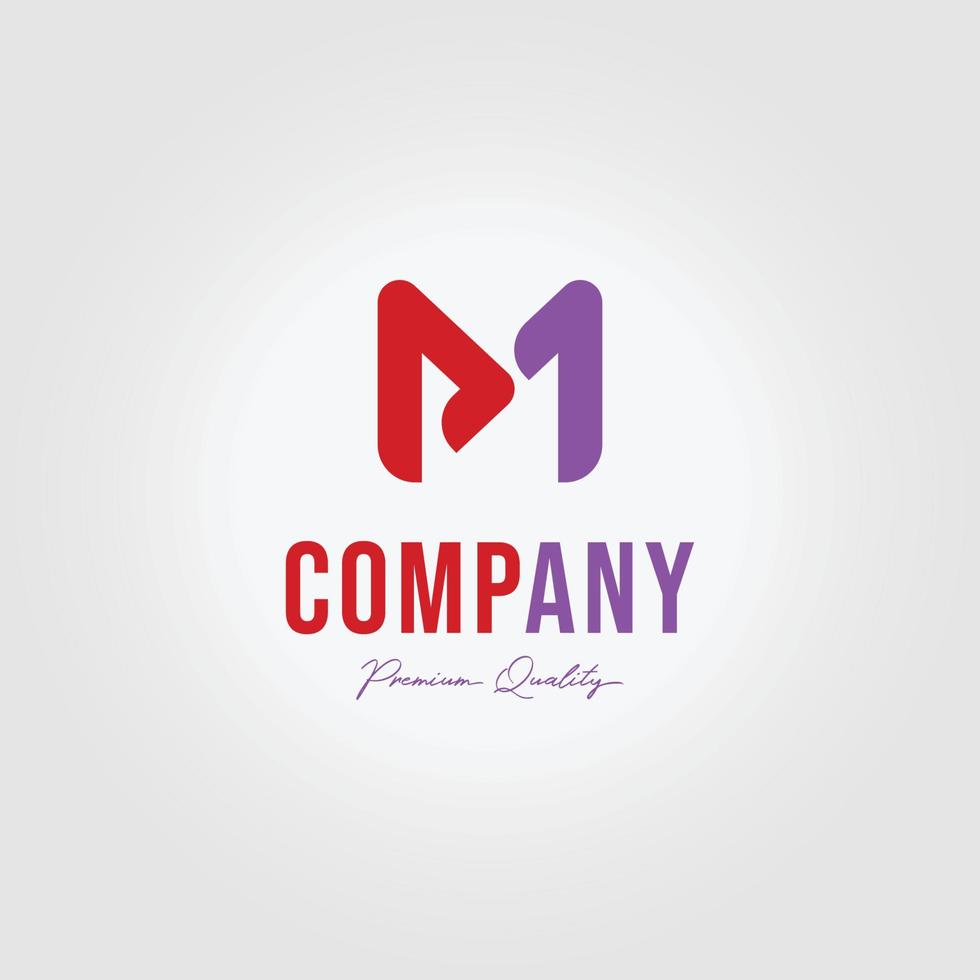 M Company Logotype Logo Icon Vintage Vector Illustration Design