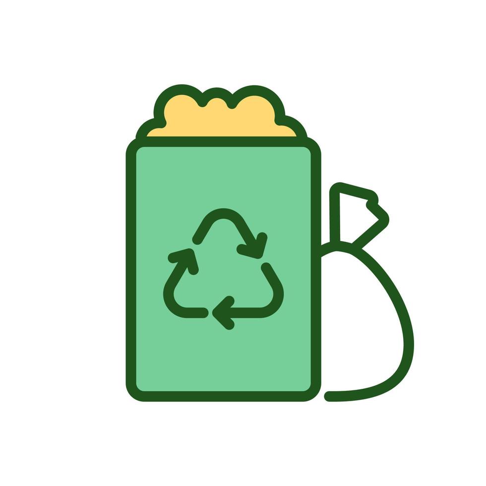 contenedor de basura y bolsa de basura icono de color rgb. punto de entrega  de residuos.