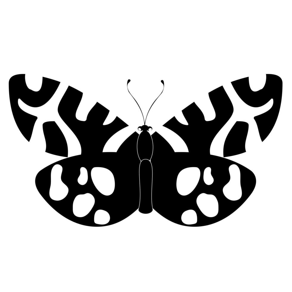 Butterfly insect silhouette outline on white background vector
