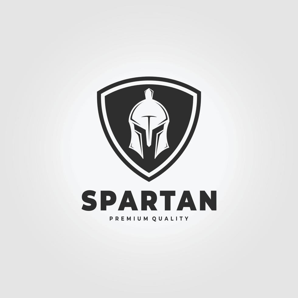 Shield of Spartan Logo Vintage Vector Illustration Design