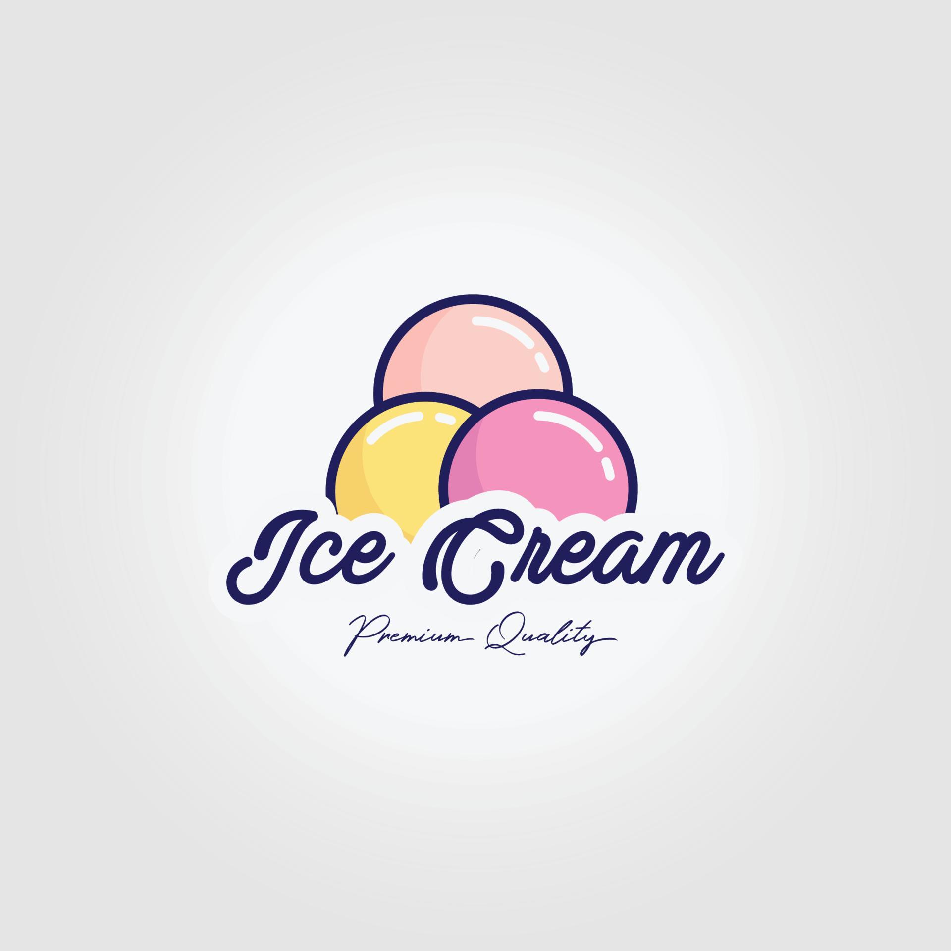 Gelato Ice Cream Logo Icon Vintage Vector Illustration Design 5920447