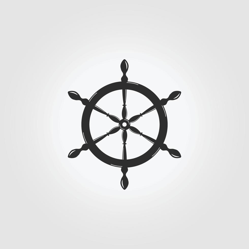 Cruise Control Ship Logo Icon Vintage Vector Illustration Design