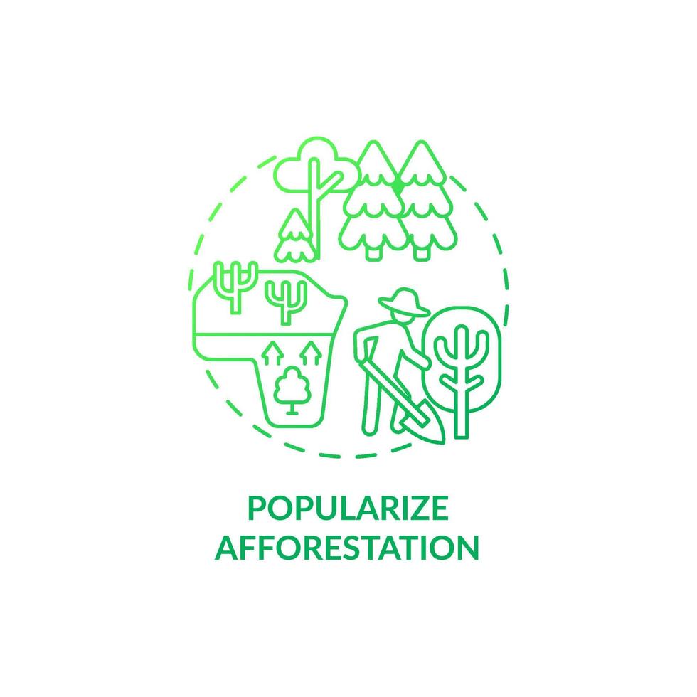 Popularize afforestation concept icon. Common initiative abstract idea thin line illustration. Protecting wild animals. Soil conservation. Planting new trees. Vector isolated outline color drawing
