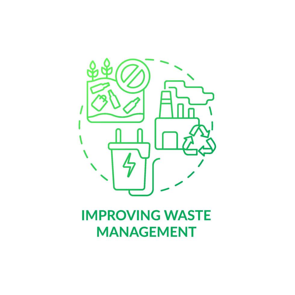Improving waste management concept icon. Reducing air pollution abstract idea thin line illustration. Garbage collection and disposal. Resource conservation. Vector isolated outline color drawing