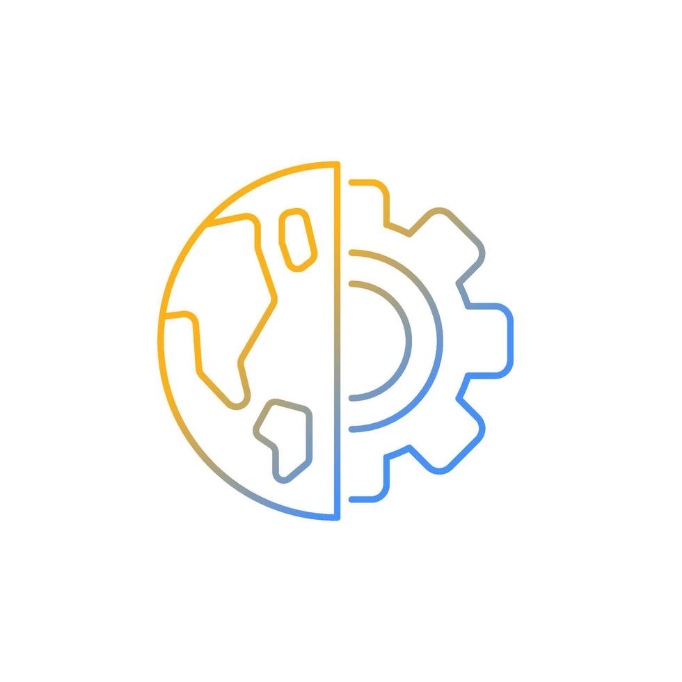 Earth science gradient linear vector icon. Physical environment inestigation. Earth science classes. World exploration. Thin line color symbol. Modern style pictogram. Vector isolated outline drawing