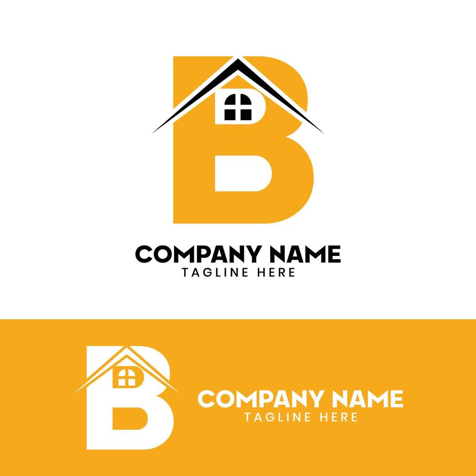 Initial letter B real estate logo vector, initial letter B house logo vector