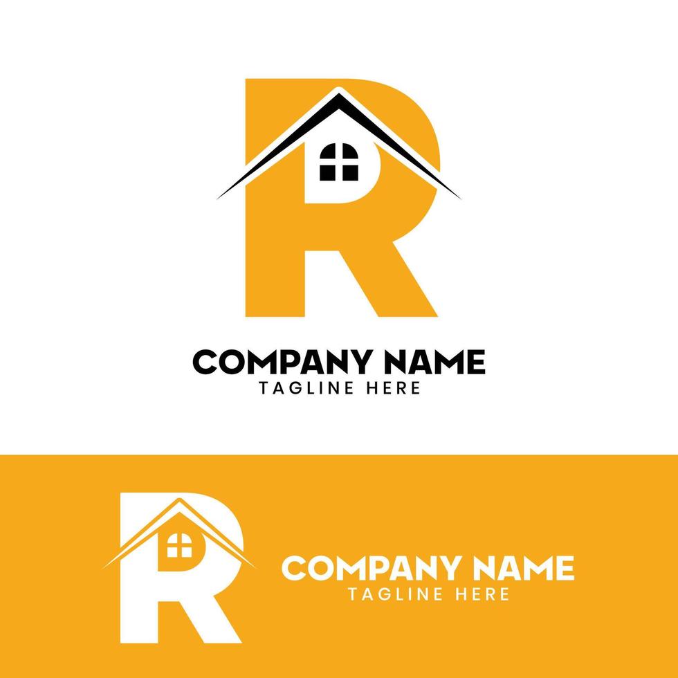 letra inicial r logotipo inmobiliario vector, letra inicial r logotipo de la casa vector
