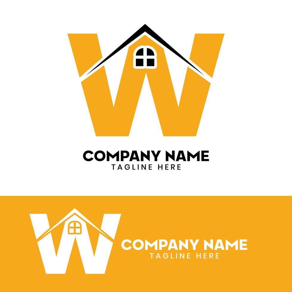 Initial letter W real estate logo vector, initial letter W house logo vector