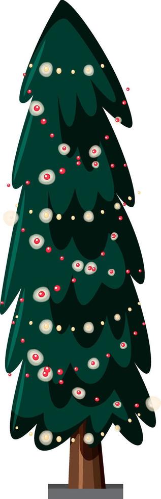 Isolated Christmas tree decorated with festive lights vector