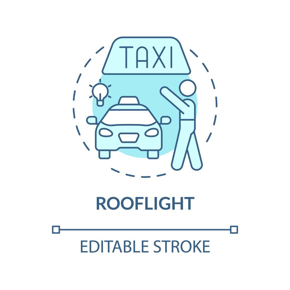 Rooflight turquoise concept icon. Shipping parel. Starting delivery business abstract idea thin line illustration. Isolated outline drawing. Editable stroke. Roboto-Medium, Myriad Pro-Bold fonts used vector