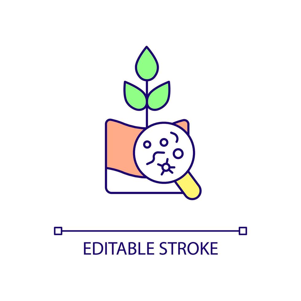 Finding protozoa in agricultural soil RGB color icon. Plant growth research. Regulating bacteria populations. Isolated vector illustration. Simple filled line drawing. Editable stroke. Arial font used