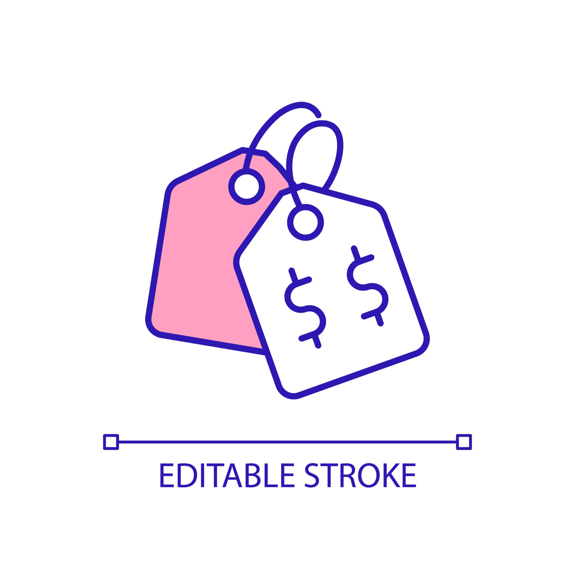 icono de color rgb de la etiqueta de precio. valor de la insignia del