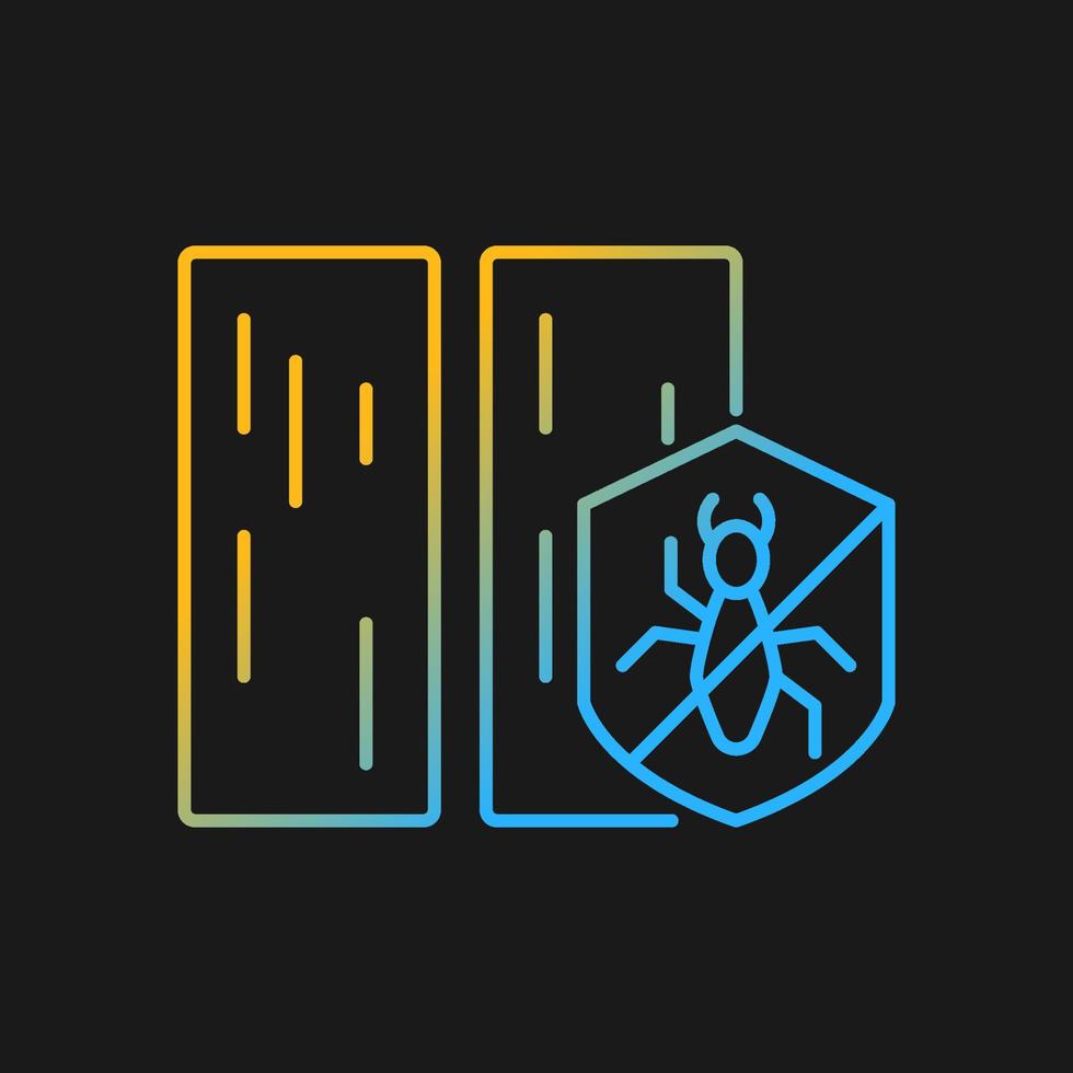 Protection from termite gradient vector icon for dark theme. Termite-free construction. Home-building process. Thin line color symbol. Modern style pictogram. Vector isolated outline drawing