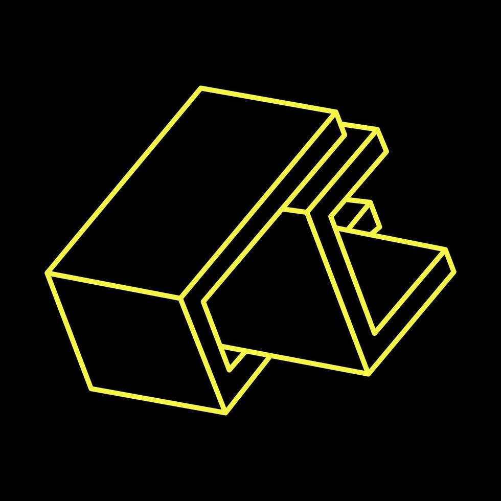 Impossible shapes logo design, optical illusion object. Optical art figure. Line art. Geometry. vector