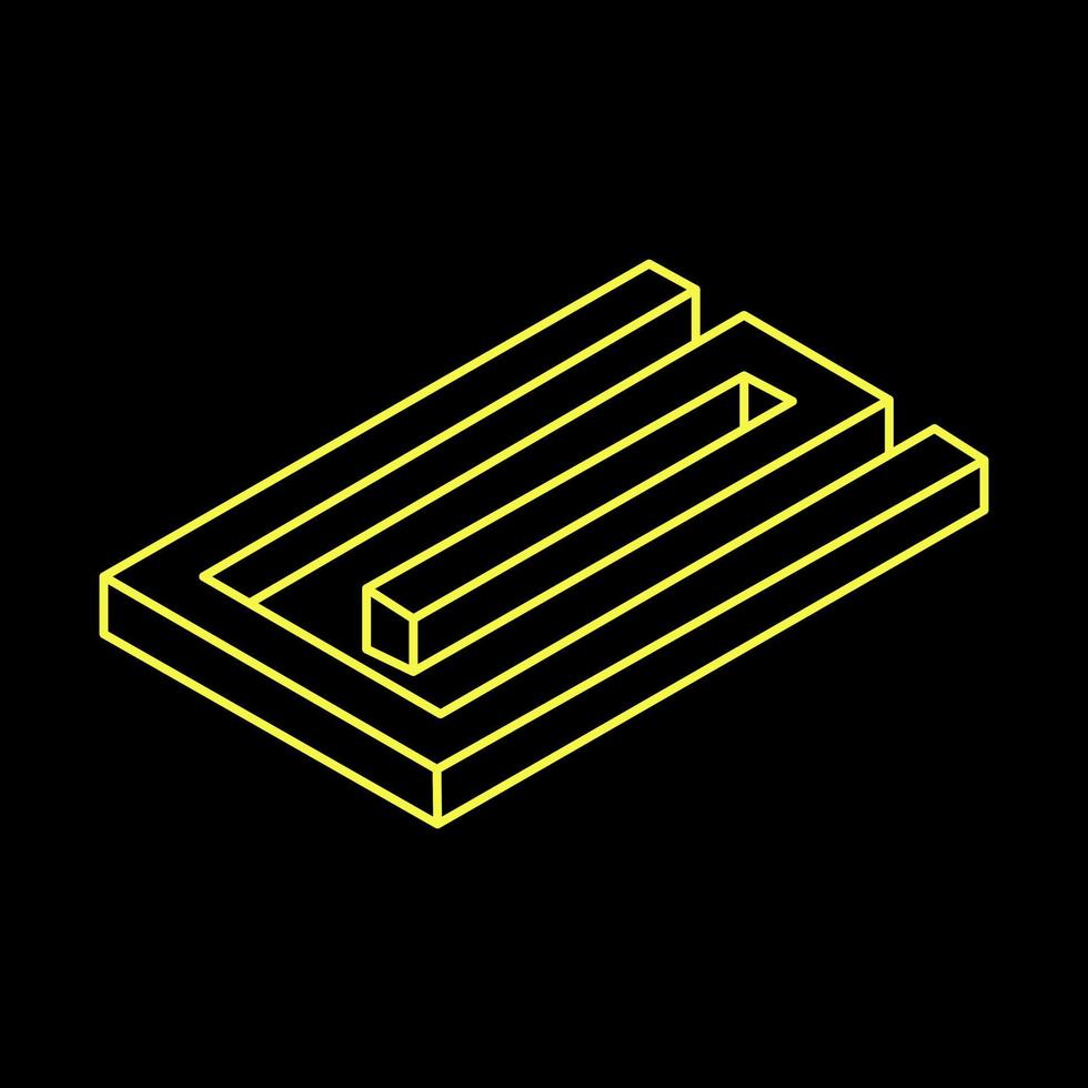 Paradox. Impossible optical illusion shape. Optical art object. Sacred geometry. Impossible figures. Line art. vector