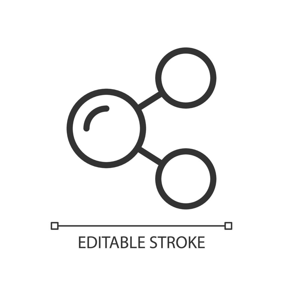 Social media sharing pixel perfect linear icon. Marketing strategy and promotion. Online store. Thin line illustration. Contour symbol. Vector outline drawing. Editable stroke. Arial font used