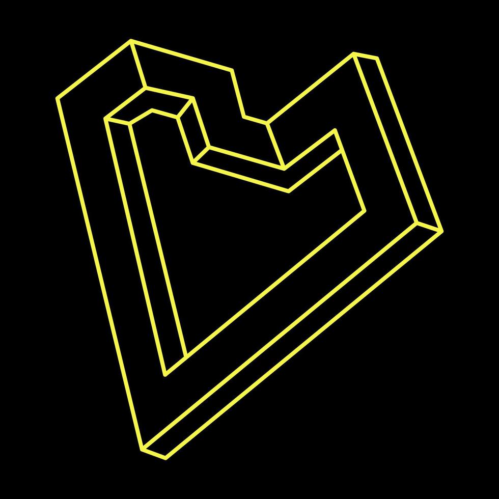 Impossible shape logo design, optical illusion objects. Optical art. Sacred geometry figures. vector