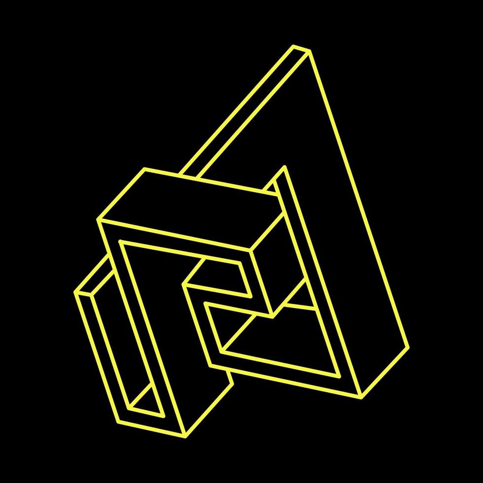 Paradox. Impossible optical illusion shape. Optical art object. Impossible figures. Sacred geometry. vector