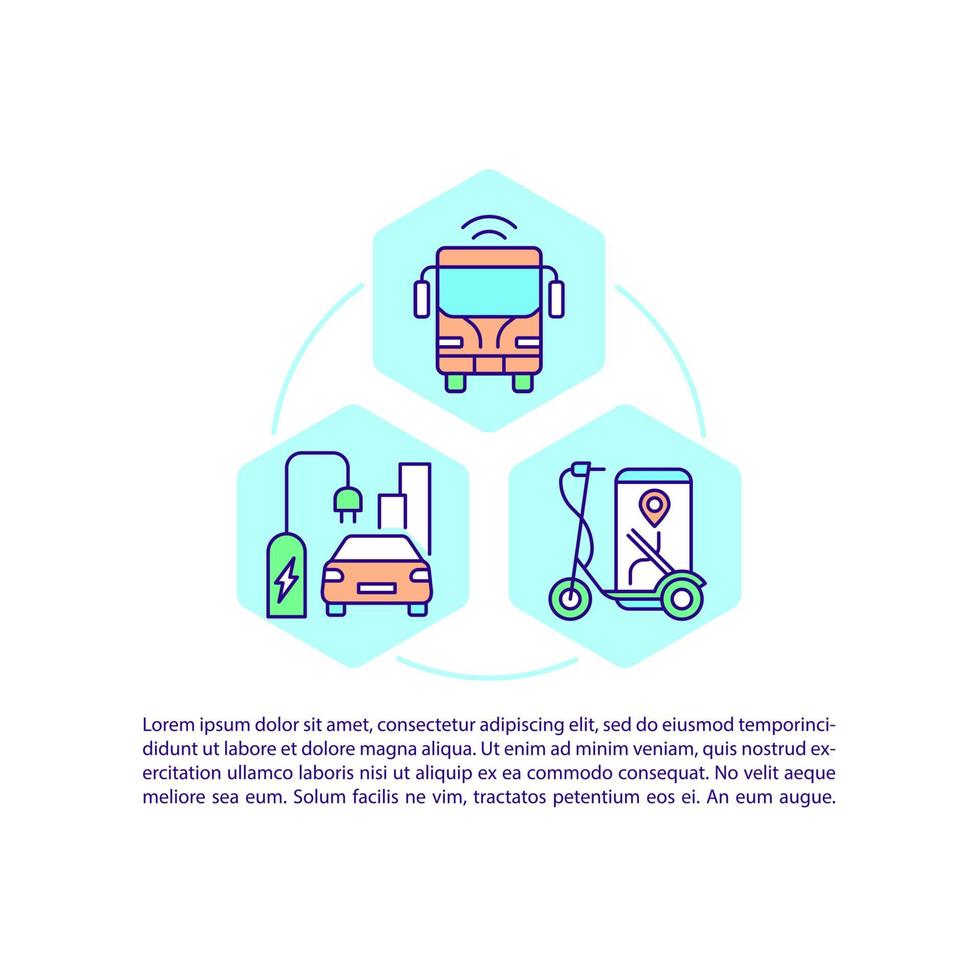 Public alternative transportation concept line icons with text. PPT page vector template with copy space. Brochure, magazine, newsletter design element. Zero emission linear illustrations on white