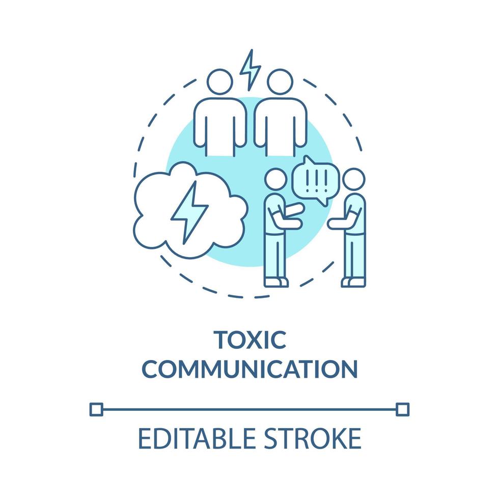 Hostile communication concept icon. Negative emotions expression. Aggressive partner. Constant accusing abstract idea thin line illustration. Vector isolated outline color drawing. Editable stroke