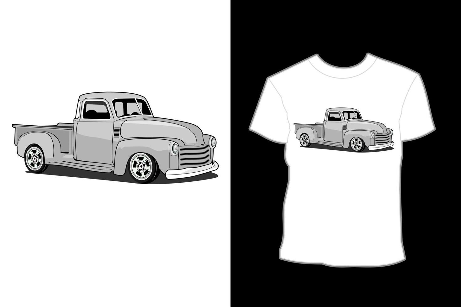 diseño de camiseta con ilustración de chevrolet 1970 vector