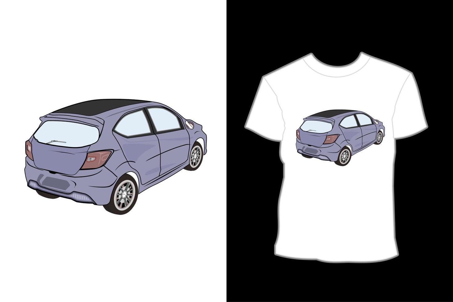 Modern City Car White Background t shirt design vector