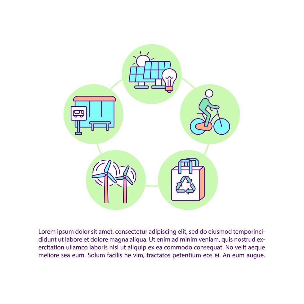 Practices for tackling pollution concept line icons with text. PPT page vector template with copy space. Brochure, magazine, newsletter design element. Public health linear illustrations on white