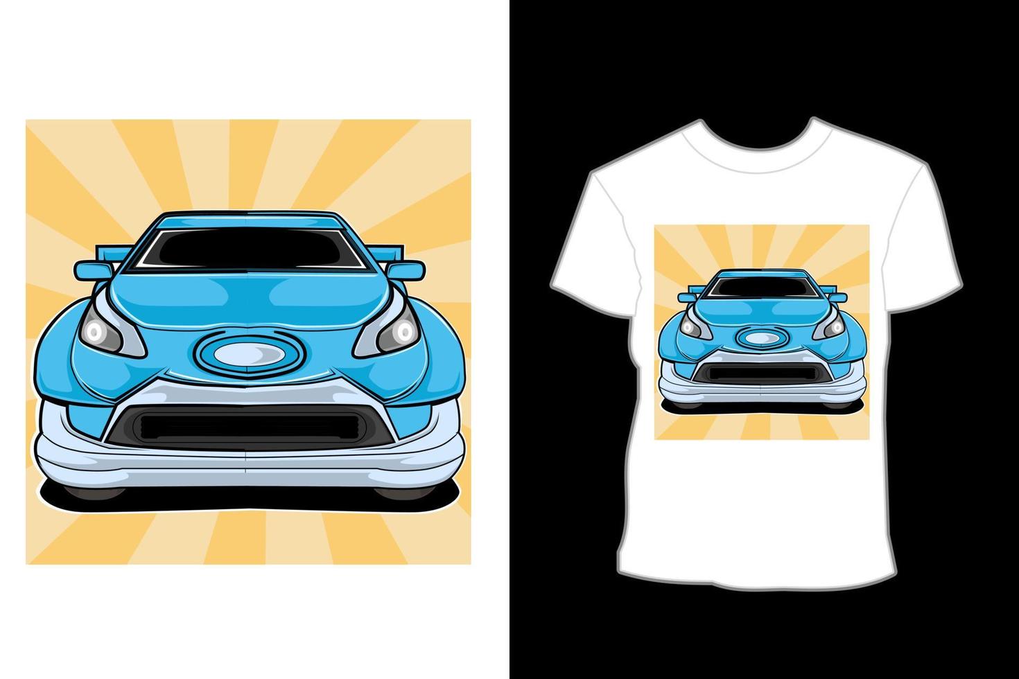 diseño de camiseta de ilustración de coche sedán moderno vector