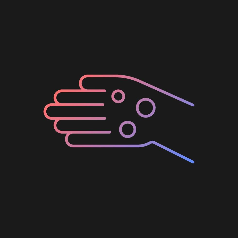 Rheumatoid nodules gradient vector icon for dark theme. Painless masses under skin. Malformations in bone. Firm bumps. Thin line color symbol. Modern style pictogram. Vector isolated outline drawing