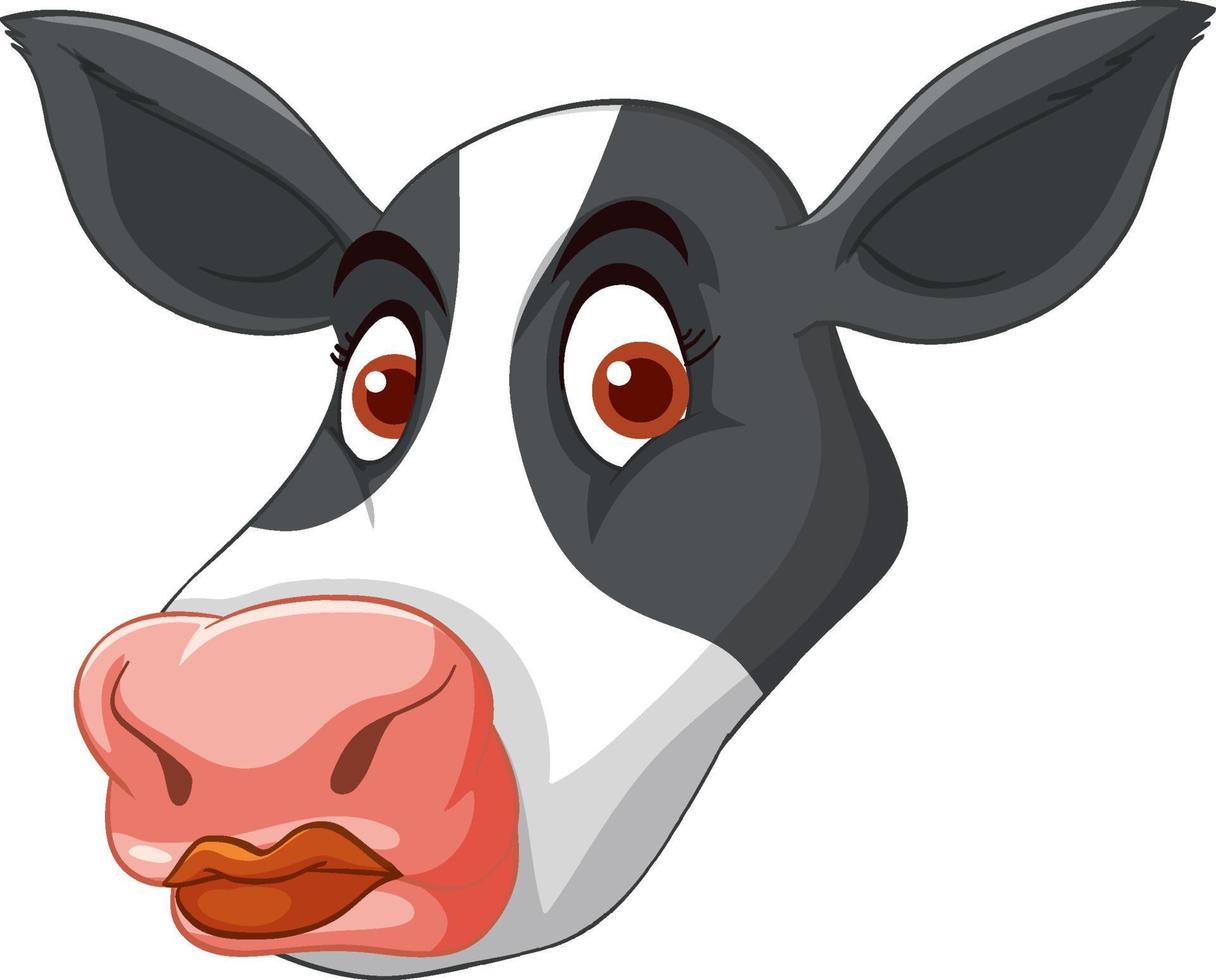 Head of milk cow in cartoon style vector