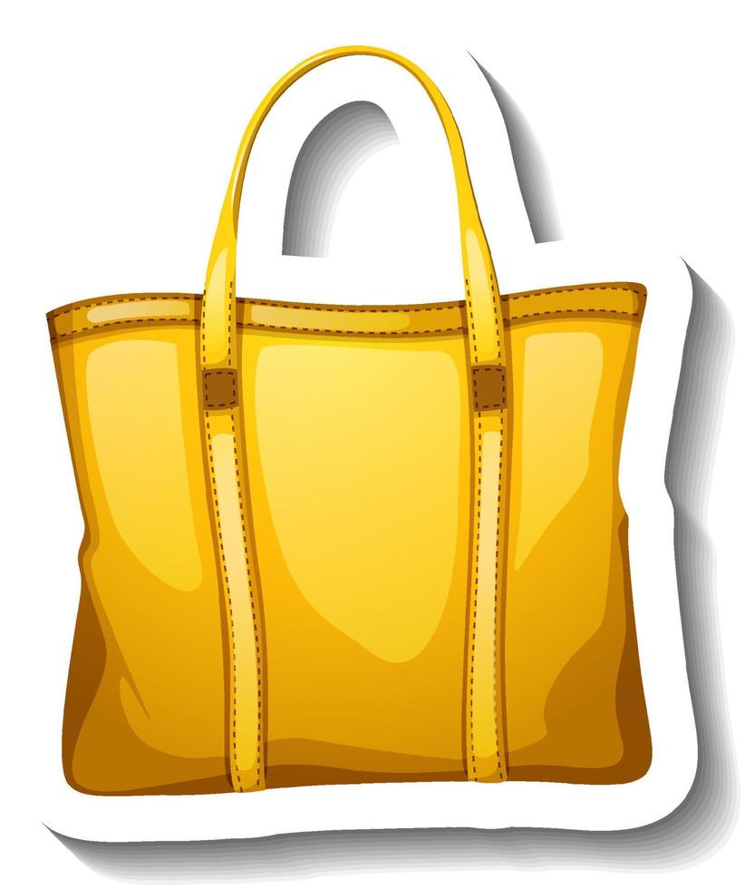 Yellow hand bag sticker on white background vector