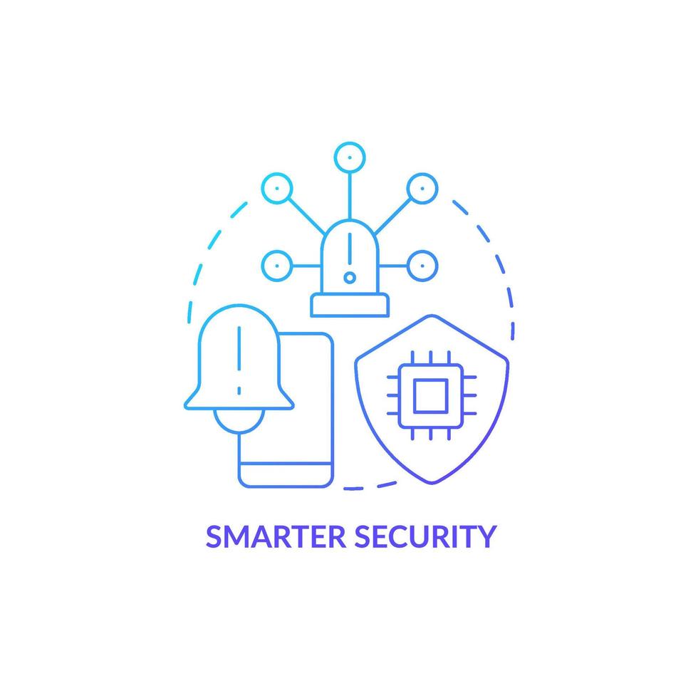 Smarter security blue gradient concept icon. Smart technology for seniors abstract idea thin line illustration. Fast emergency response. Isolated outline drawing. Myriad Pro-Bold font used vector