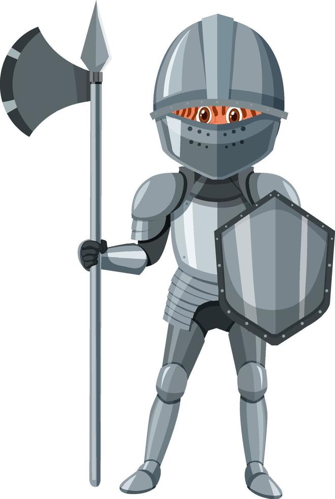 Medieval knight in armor costume isolated vector