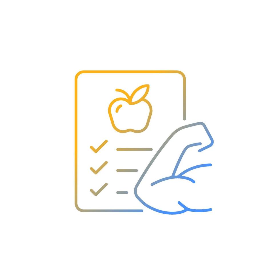 Health gradient linear vector icon. Physical health course in school. Popularization of healthy lifestyle. Thin line color symbol. Modern style pictogram. Vector isolated outline drawing