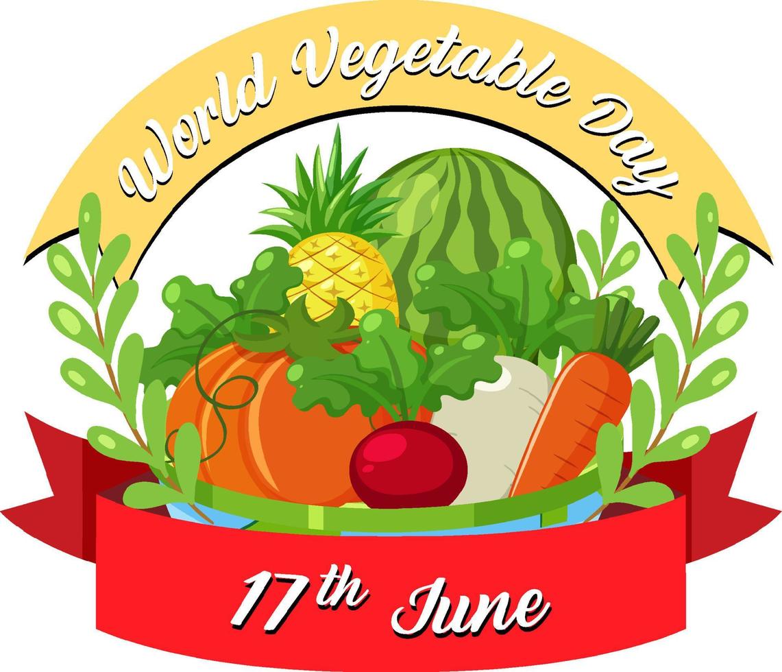 World Vegetable Day banner with vegetables and fruits vector