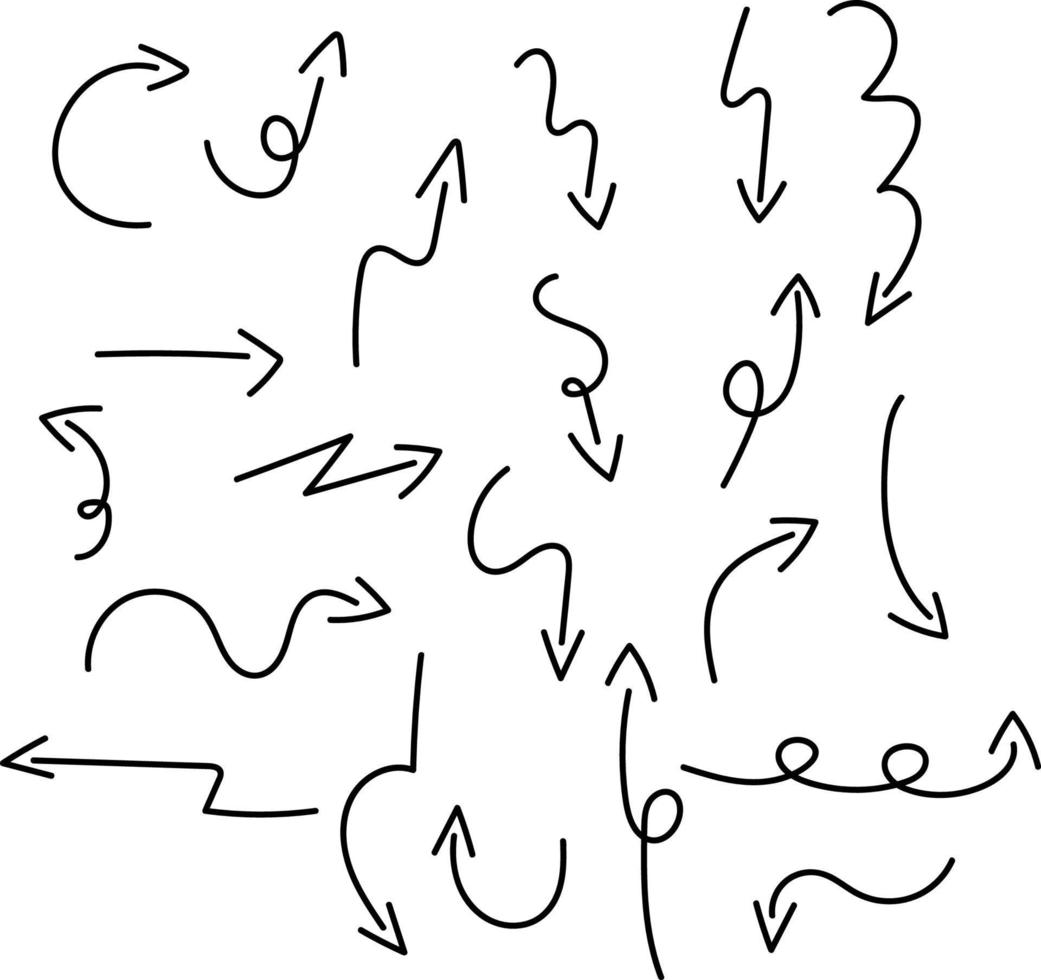 conjunto de flechas en diferentes direcciones sobre fondo blanco vector