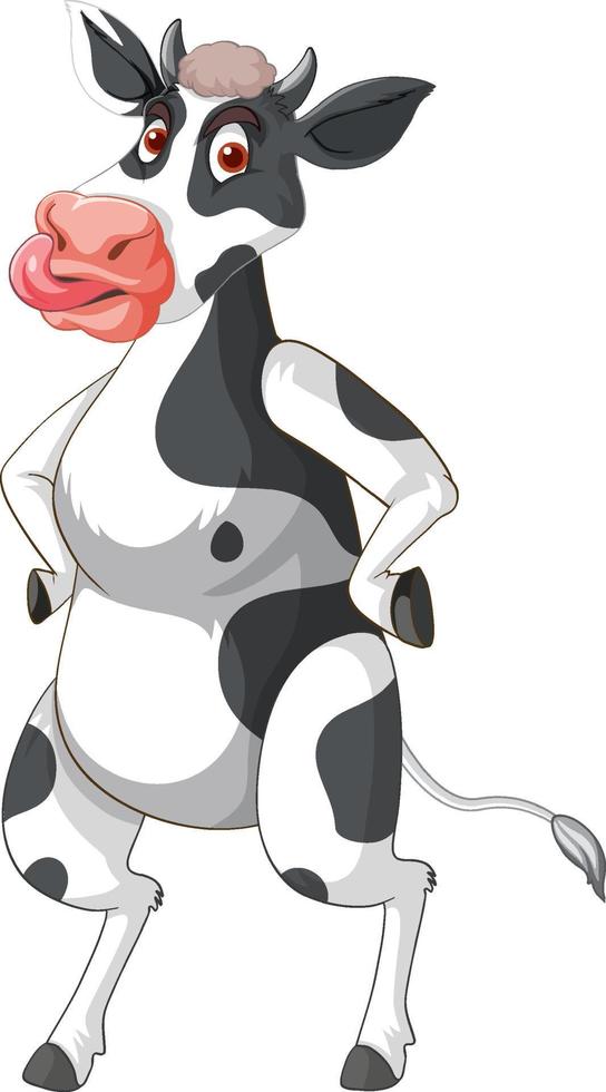 Cow standing on two legs cartoon character vector