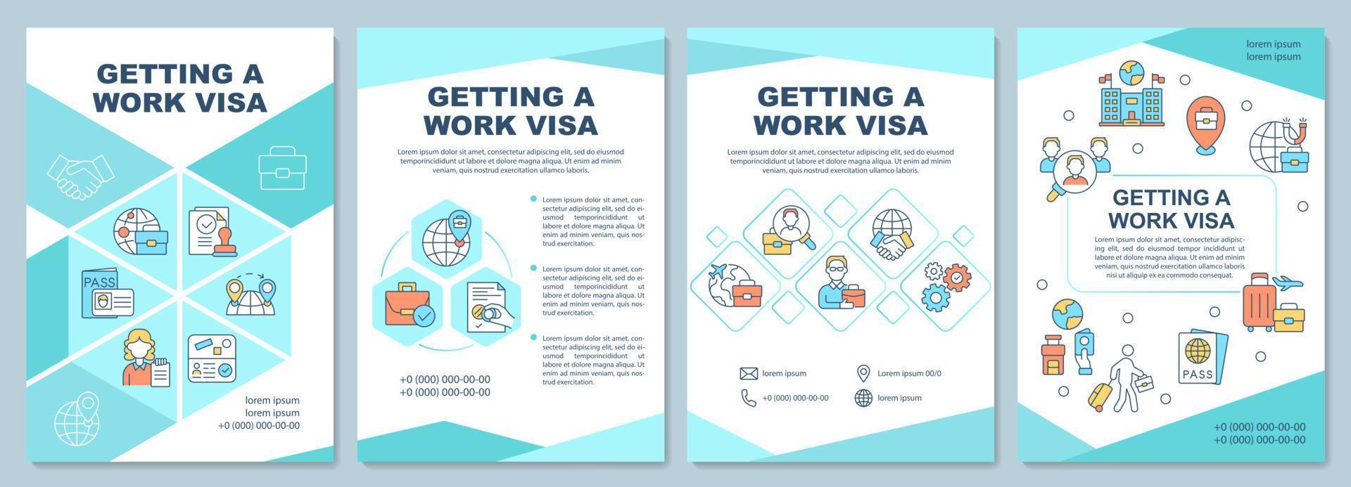 Getting work visa brochure template. Permit for employment abroad Getting work visa brochure template. Permit for employment abroad