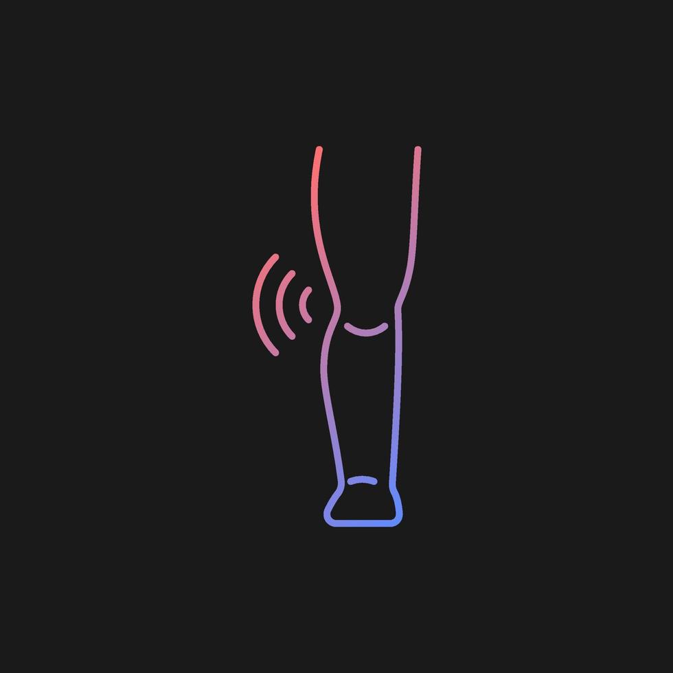 Juvenile idiopathic arthritis gradient vector icon for dark theme. Joint damage in kids. Chronic rheumatologic disease. Thin line color symbol. Modern style pictogram. Vector isolated outline drawing